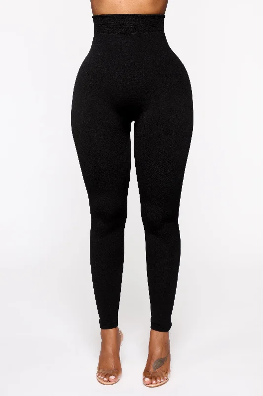 Mesh sports legging for hiking -Since Day One Seamless Leggings - Black