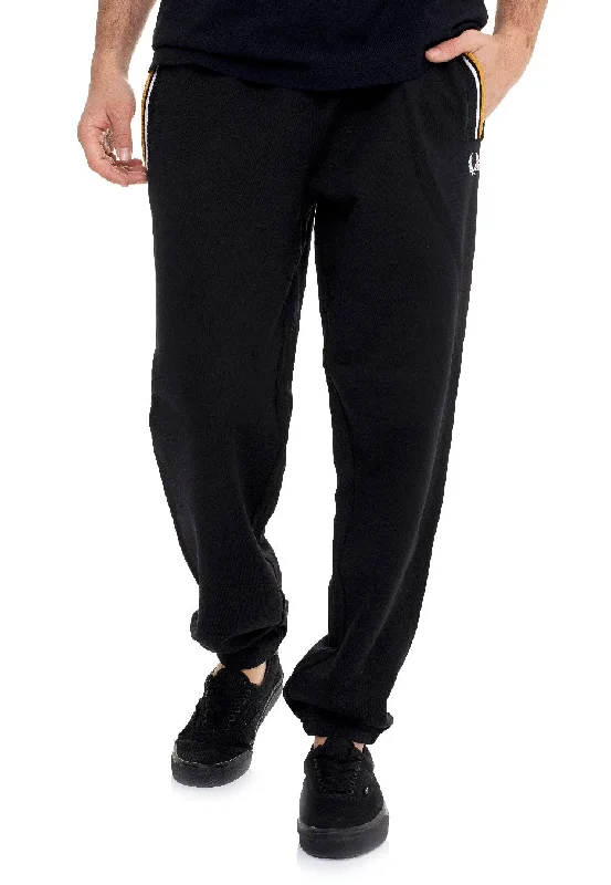 Plus-size sports pant for women -Fred Perry - Tipped Loopback Black - Sweat Pants