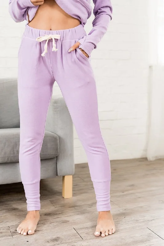 Sports pant with stretch fabric -Performance Fleece Joggers- Wisteria