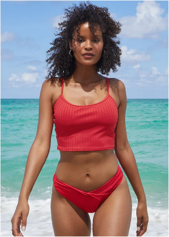 Purple swimwear for flair -Superrib Havana Bottom - Red