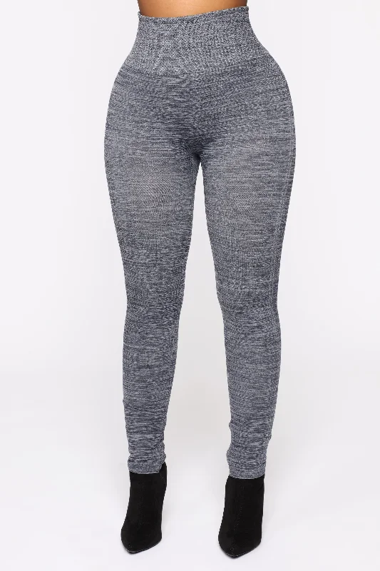 Sports legging with stretch hem -Curves Ahead High Rise Legging - Indigo