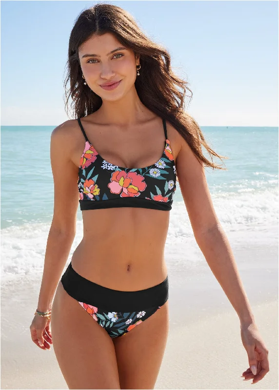 Breathable swimwear for women -Getaway Bottom  - Floral Delight