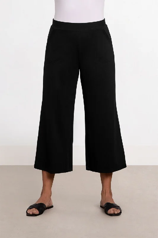 Swimwear for ocean swimming -Lux Nu Wide Leg Crop | Black