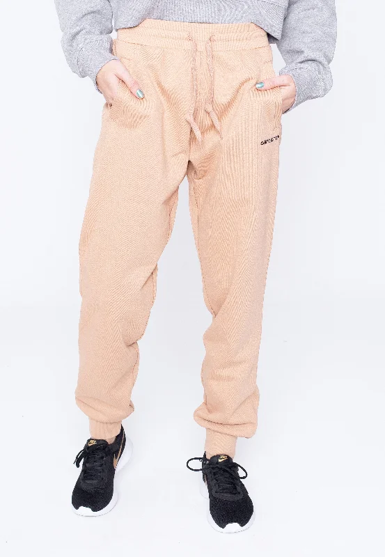 Sports pant for snowy runs -Carhartt WIP - W' Script Embroidery Sediment/Black - Sweat Pants