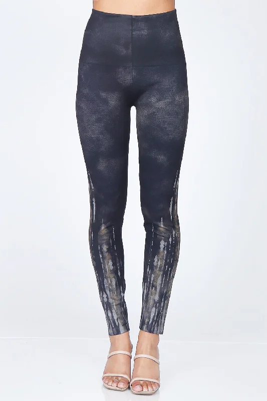 Adjustable sports legging for women -Reverse Dye Ink Blot Printed Leggings