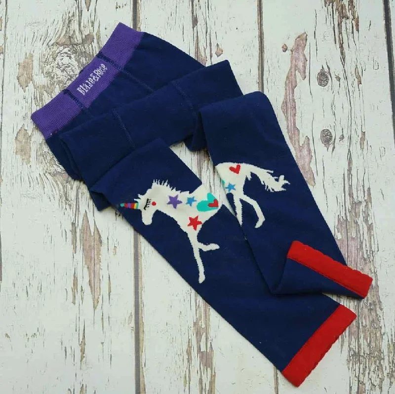 High-rise sports legging for running -Blade and Rose Junior Unicorn Leggings 藍色獨角馬彈力中童褲(5-6y/6-7y/7-8y)