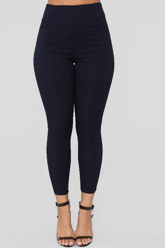 Anti-slip sports legging for women -Favorite Feel Stretch Legging - Navy