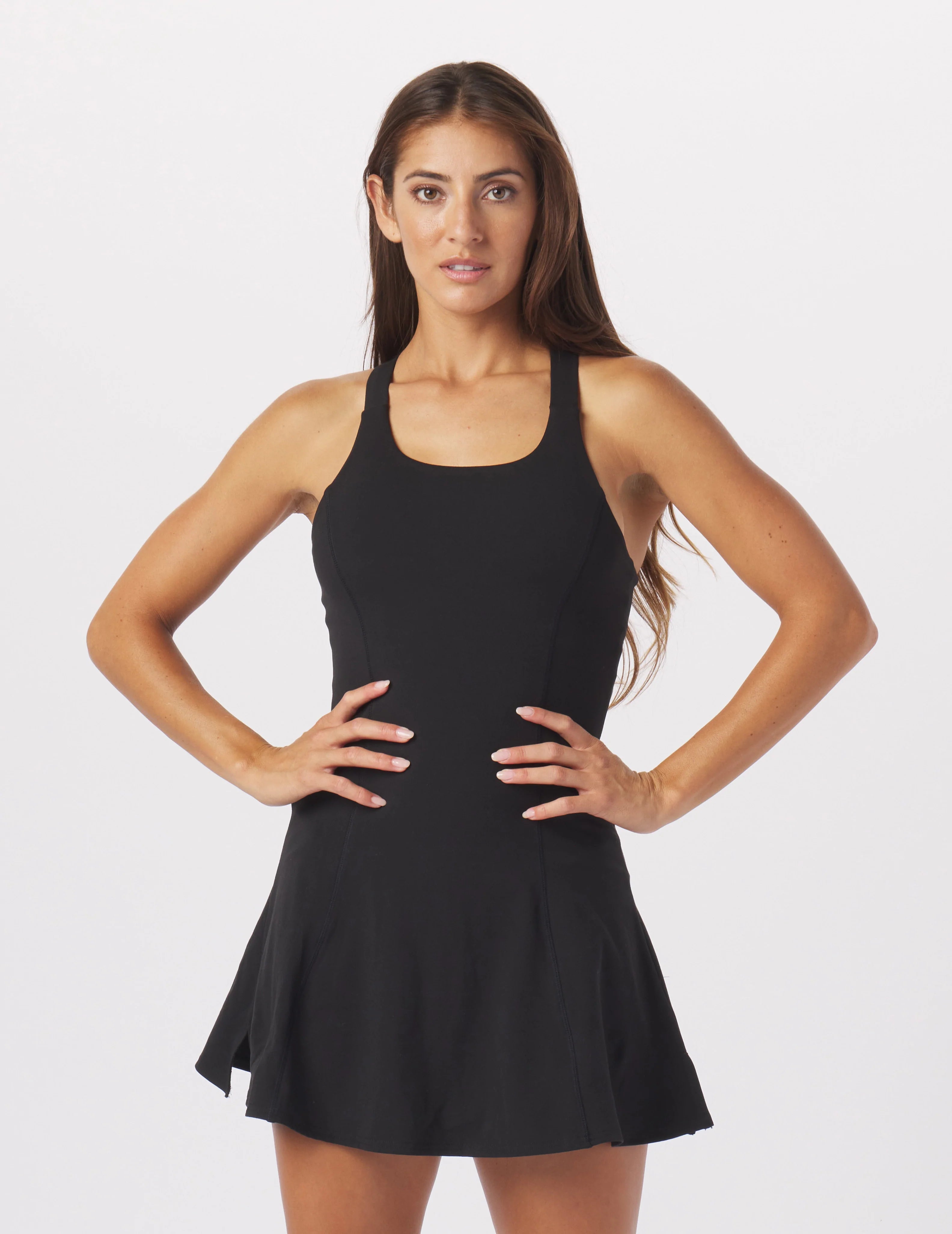 Swimwear with low neck -Full Force Dress: Black