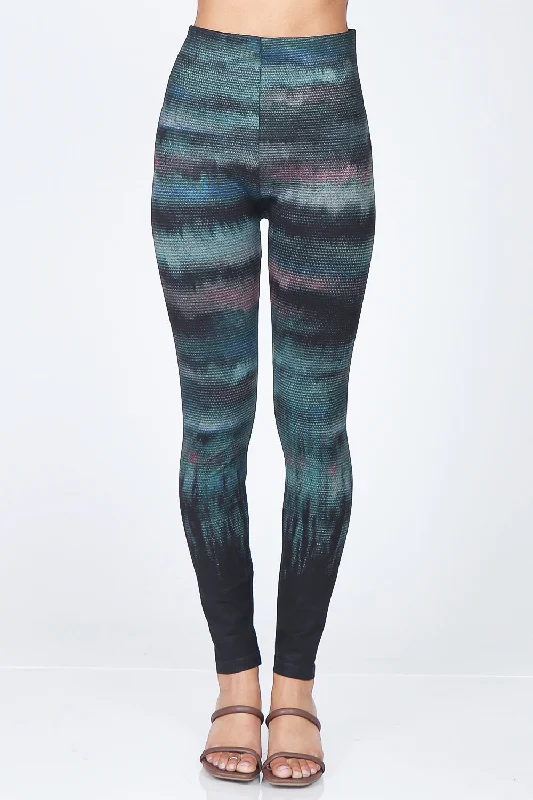 Patterned sports legging for running -Colorful Dip Dye Ombre Print Leggings