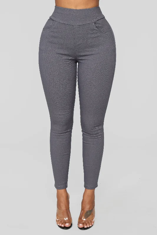 Stretchy sports legging for running -Favorite Feel Stretch Legging - Charcoal