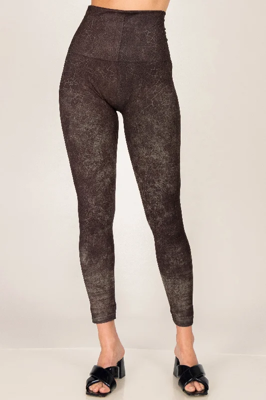 Soft sports legging for women -Cracked Leather Print Legging