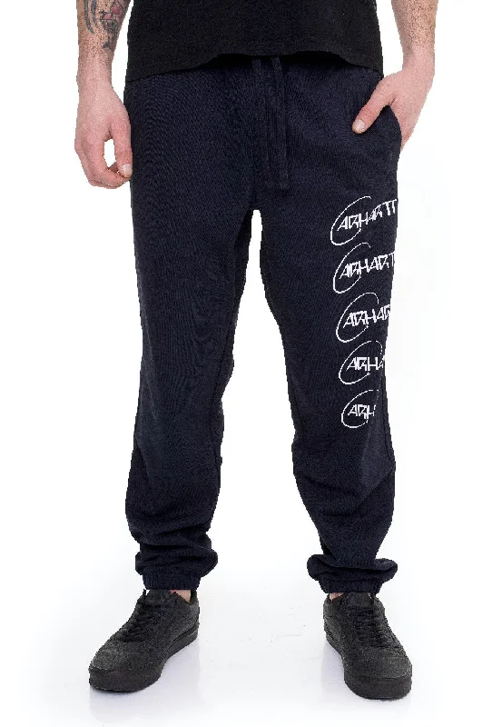 Slim-fit sports pant for gym -Carhartt WIP - Orbit Dark Navy/White - Sweat Pants