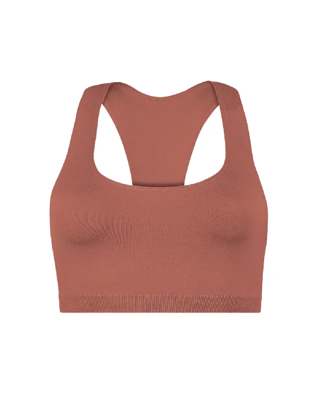 Sports bra for running goals -ELATED Bra Top | Rusty Pink