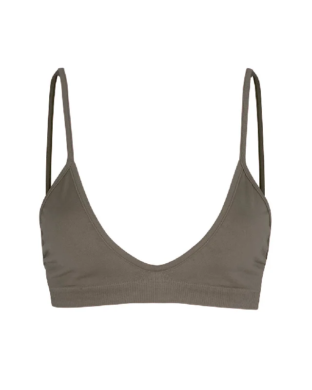 Sports bra for strength exercises -BLISSFUL Bikini Bra Top | Muddy Grey