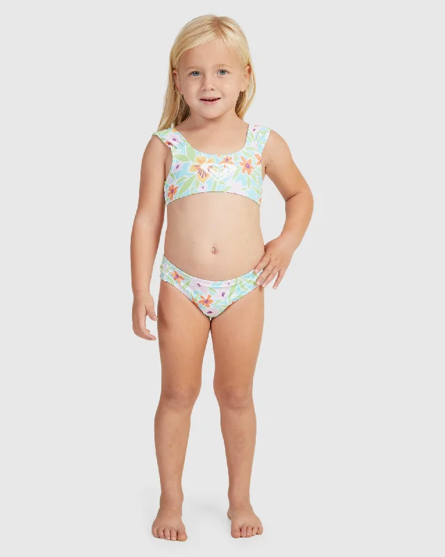 Sports bra with sleek design -Girls Hawaiian Spirit Bralette Set Bikini