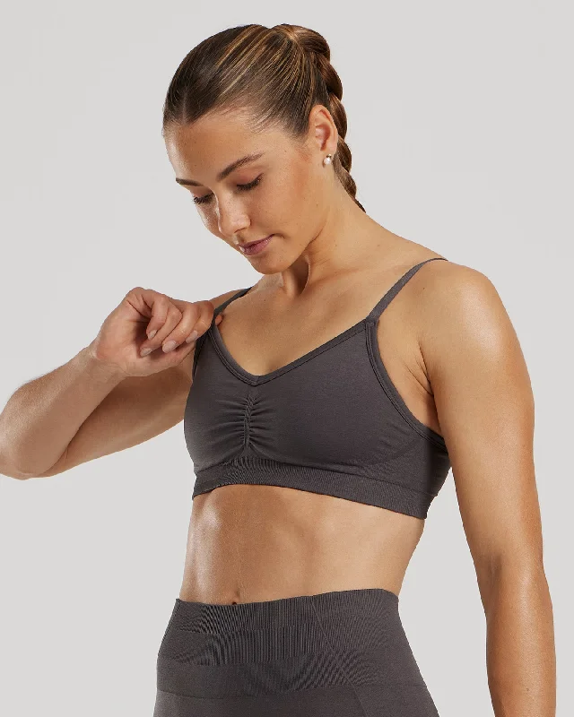 Sports bra with chic fit -Define 2.0 Seamless Scrunch Bralette | Graphite