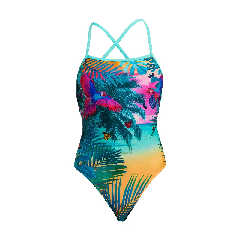 White swimwear for beach -The Beach | Ladies Strapped In One Piece