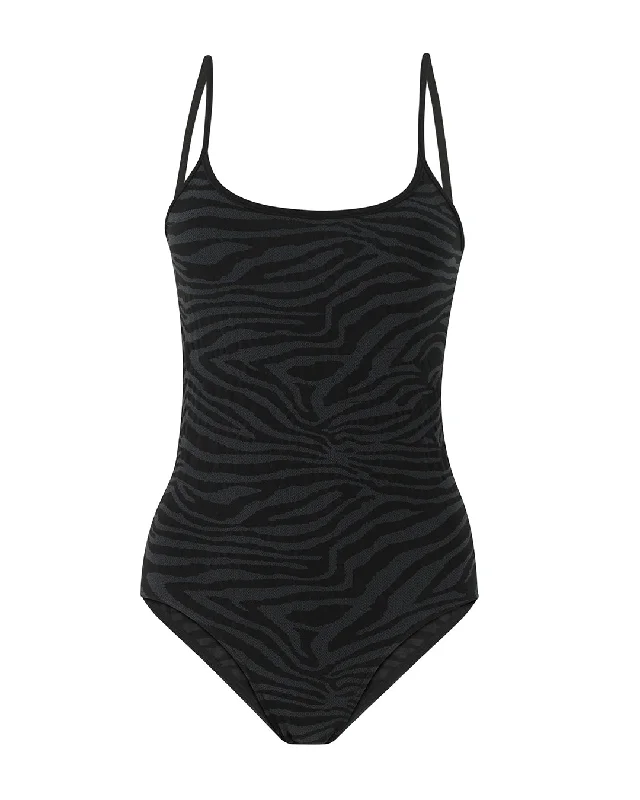 Sports bra for volleyball -GLORIOUS Body Swimsuit | Zebra Jacquard