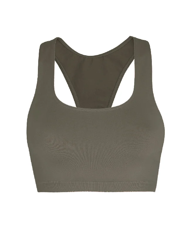 Sports bra for active days -ELATED Bra Top | Muddy Grey