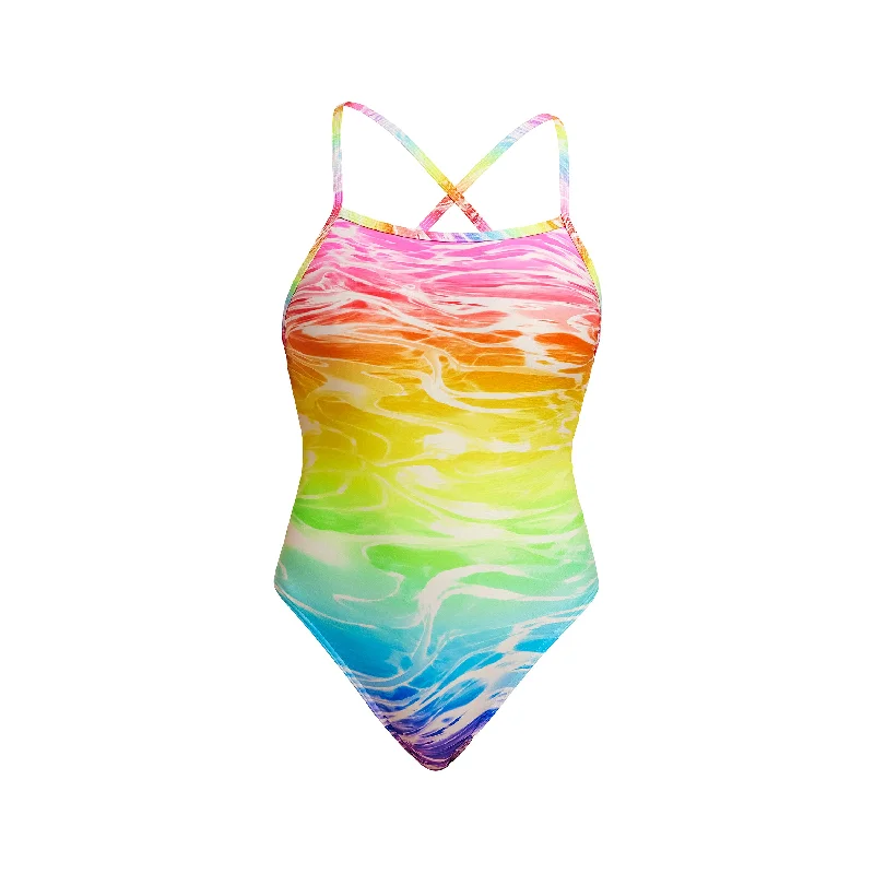 Swimwear with tropical print -Lake Acid | Ladies Tie Me Tight One Piece