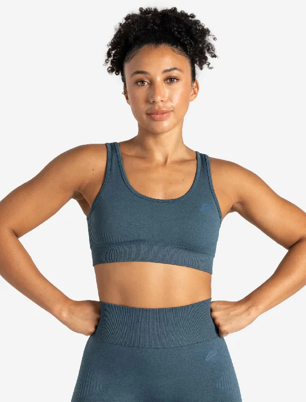 Sports bra for postpartum women -ADAPT 2.0 Seamless Sports Bra - Petrol Blue