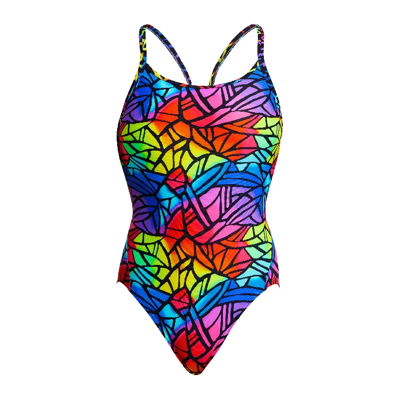 Black swimwear for women’s pool -Cabbage Patch | Ladies Diamond Back One Piece