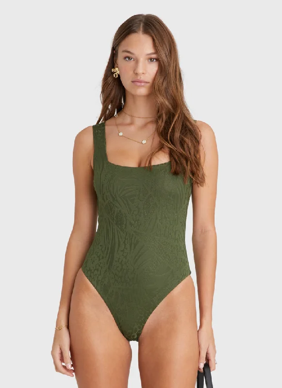 Swimwear with logo print -Olive Vero DD/E Cup One Piece