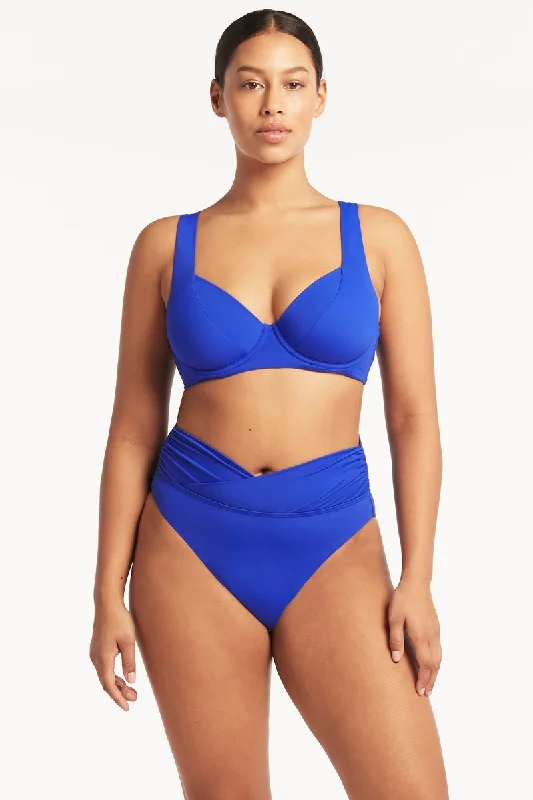 Sports bra with side support -Eco C/D Cup With U/W Bra Cobalt