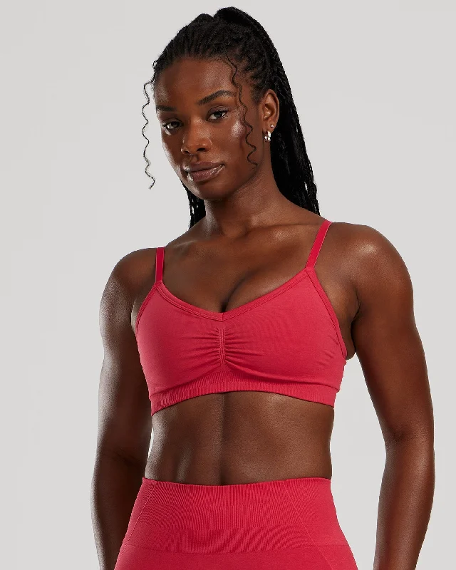 Sports bra with trendy design -Define 2.0 Seamless Scrunch Bralette | Viva Magenta