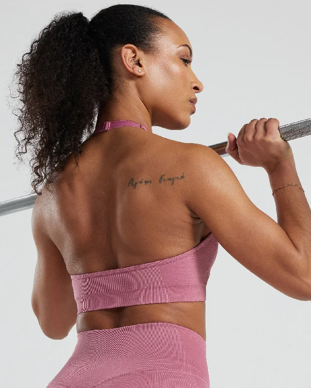 Sports bra with light fabric -Motion Seamless Halter Bra | Heather Rose