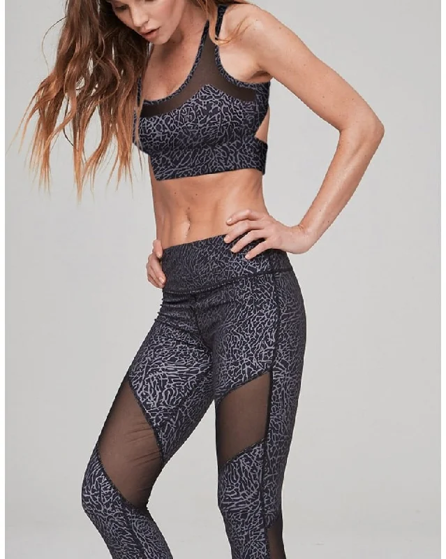 Sports bra for evening workouts -Varley Bandini Crop Sports Bra - Womens - Elephant Print