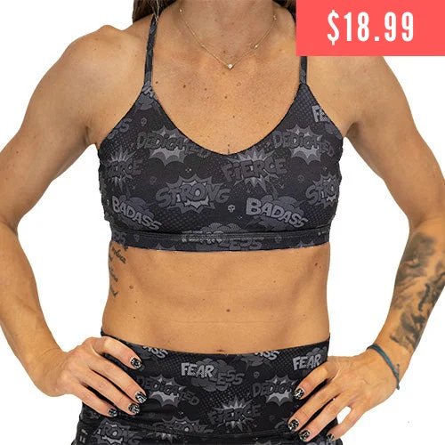 Sports bra with crisscross straps -Move Free Bra | Fearless | Black