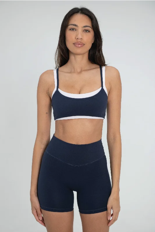 Sports bra for running goals -Layered Bra - Navy