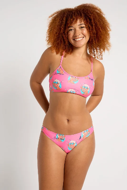 Swimwear for tropical resorts -Freshwater Top in Ben Ross Pink