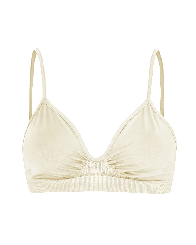 Sports bra with stretch fit -LIBERATED Bikini Bra top | Cream