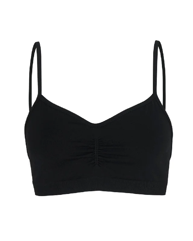 Sports bra for casual jogging -POISE Bra Top | Black