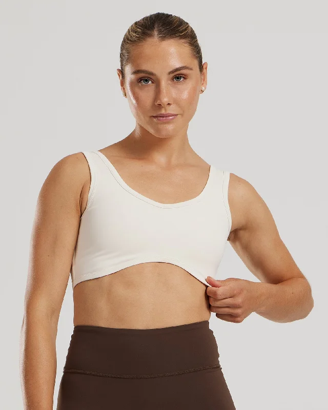 Adjustable sports bra for gym -Essential Contour Bra | Off White