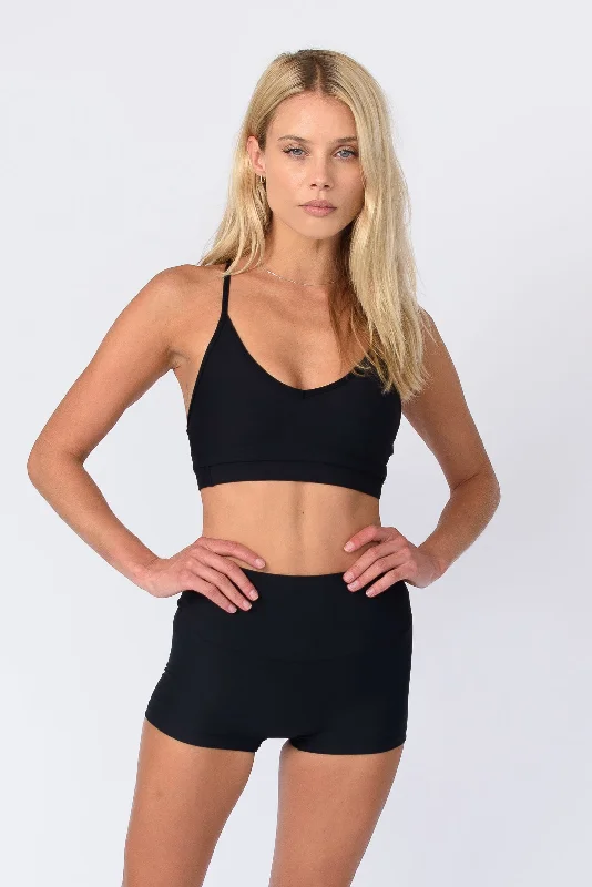 Sports bra with chic print -Zero Sports Bra - Black