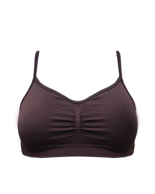 Sports bra for running trails -POISE Bra Top | Chocolate Brown