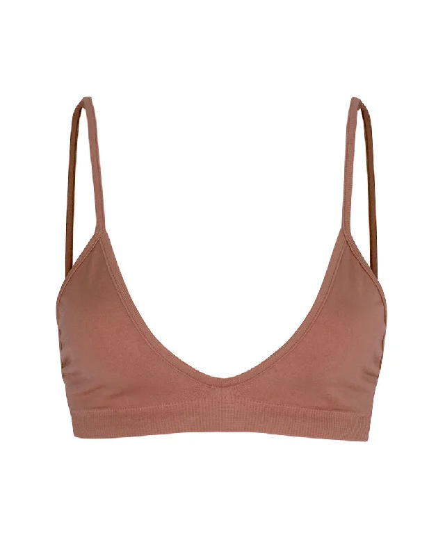 Sports bra for Zumba class -BLISSFUL Bikini Bra Top | Rusty Pink