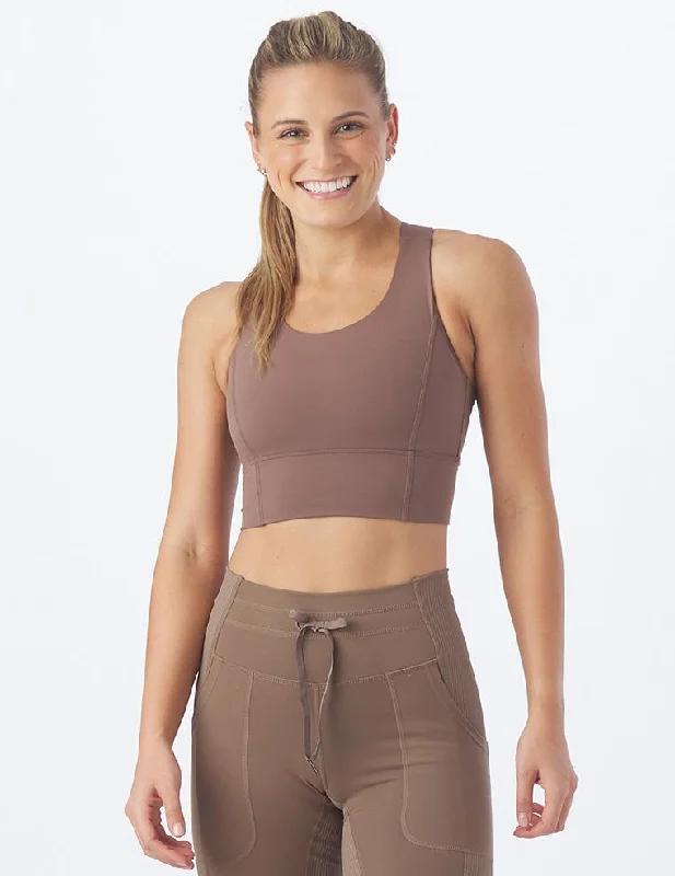 Sports bra with trendy design -One Crop Bra: Mocha