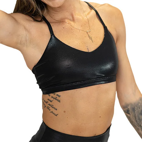 Sports bra with removable pads -Move Free Bra | Faux Leather