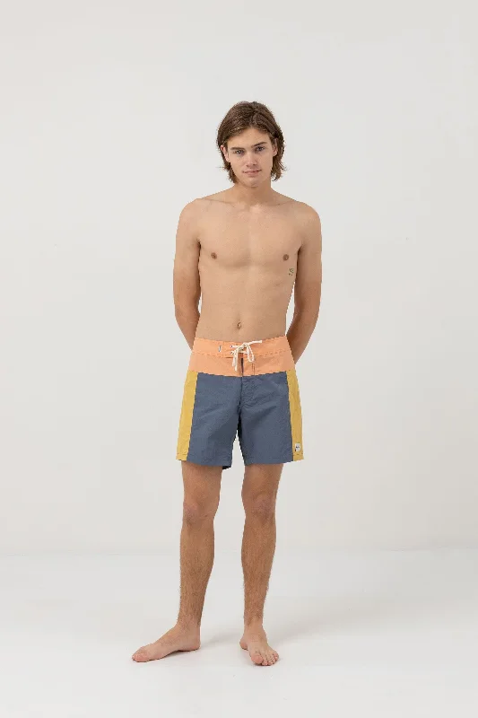 Sports shorts with fun fabric -Rhythm Heritage Block Truth Trunk Boardshorts