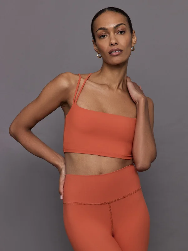 Sports bra for cardio class -Strappy Bra in Melt - Burnt Sienna