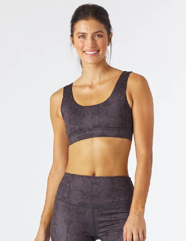 Sports bra with chic fit -Splendid Bra: Black Snake