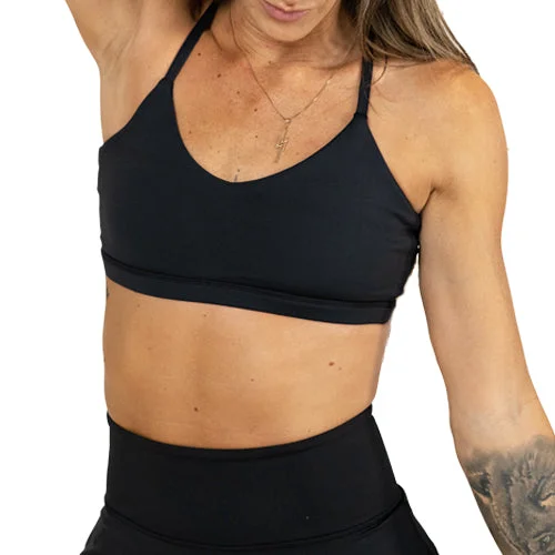 Green sports bra for training -Move Free Bra | Black