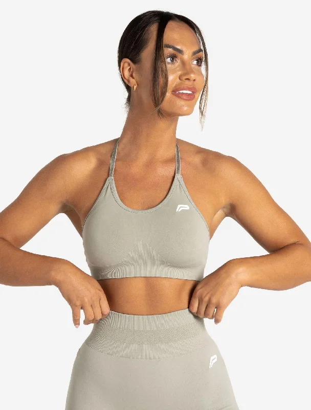 Sports bra for gym routines -Scrunch Seamless Sports Bra - Sage