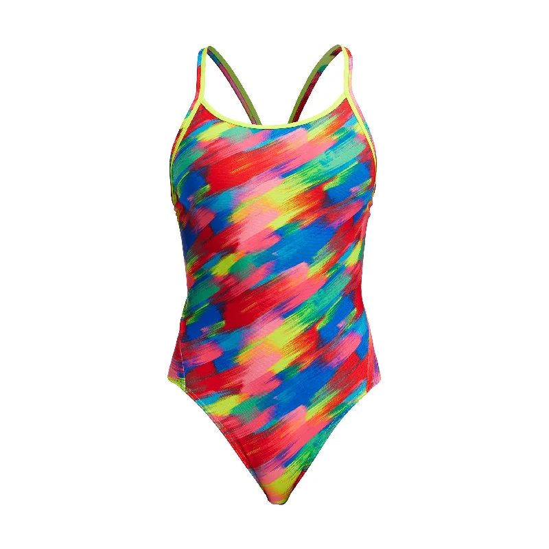 One-piece swimwear for pool men -Stroked | Ladies Diamond Back One Piece