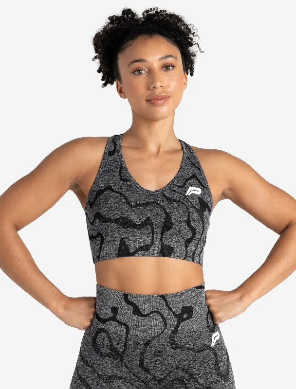 Sports bra for long runs -Sustainable Seamless Sports Bra - Black