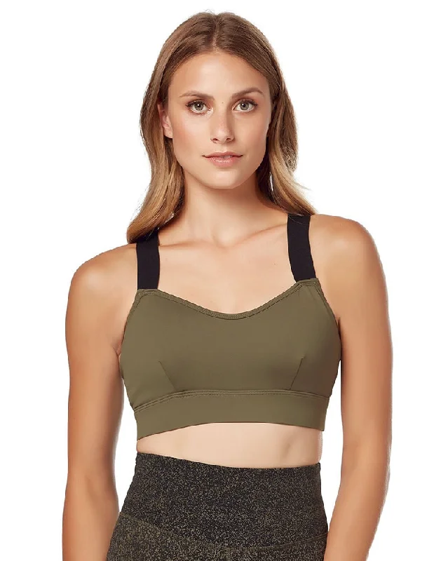 Sports bra with smooth design -Lilybod Mia Bra - Womens - Black/Olive